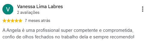 Avaliação de Vanessa Lima Labres no Google, 5 estrelas